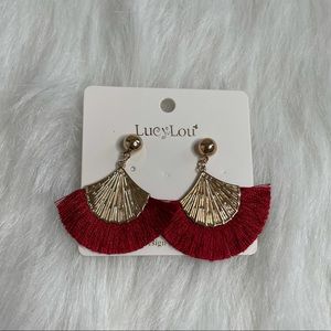 Wine Fringe Earrings